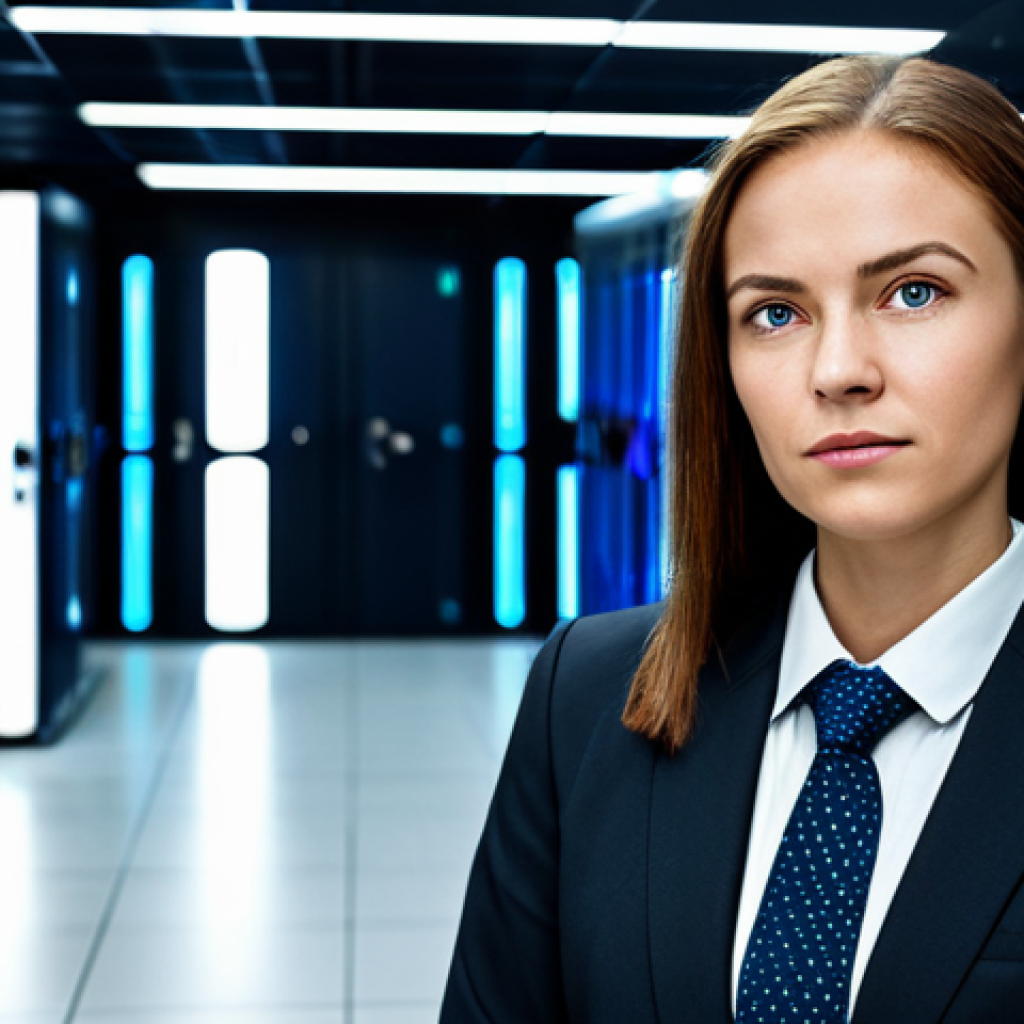 **

"A confident information security analyst, fully clothed in a professional business suit, standing in front of a modern server room filled with blinking lights, appropriate attire, safe for work, perfect anatomy, natural proportions, professional portrait, serious expression, high quality, family-friendly."

**
