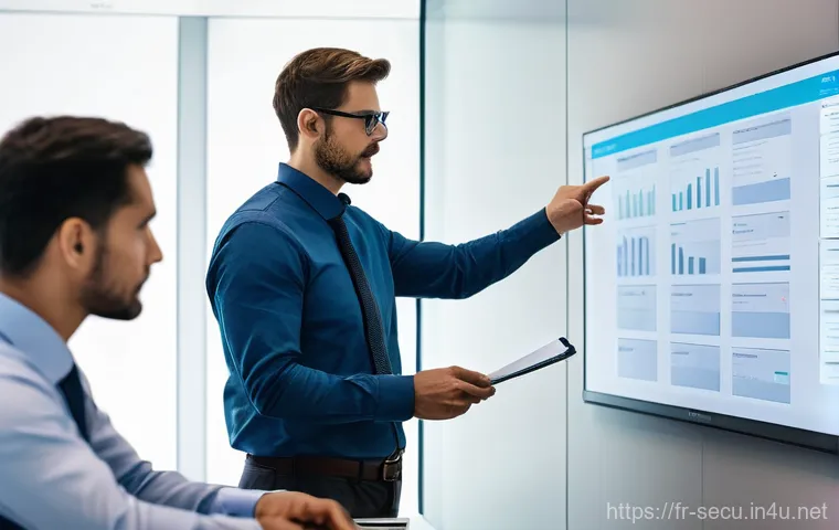 정보보안 실무에서 발생한 보안 사고 대응 일지 - **Prompt:** A diverse team of cybersecurity professionals (men and women of various ethnicities), al...