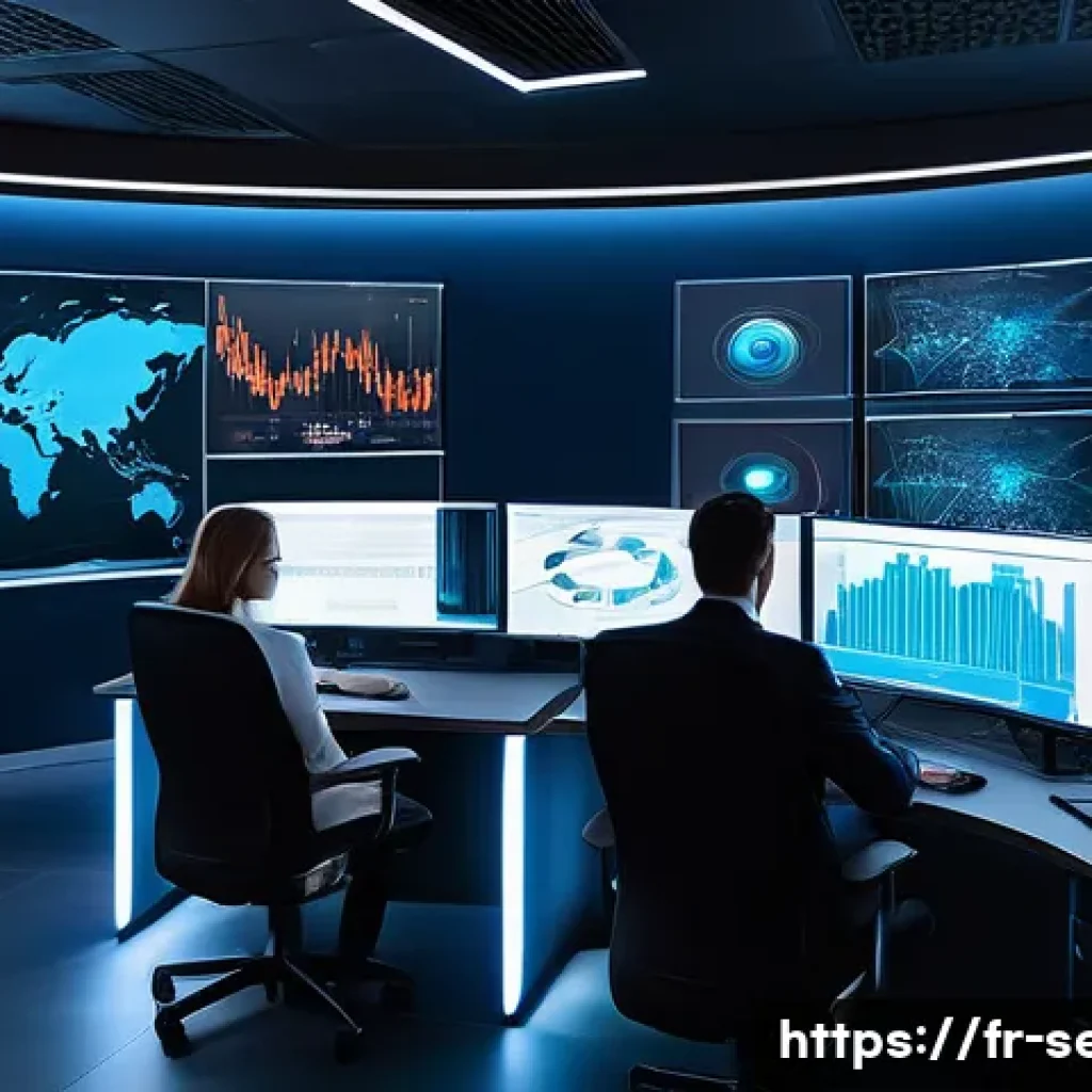 정보보안 실무에서 발생한 보안 취약점 대응 경험 - A modern corporate cybersecurity operations center with a diverse team of professionals actively mon...