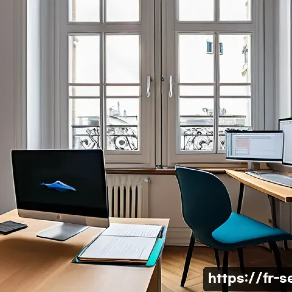 정보보안 실기 시험 대비 효율적인 학습법 - A modern, quiet study room in a Parisian apartment, with a dedicated wooden desk by a large window l...
