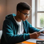 정보보안 실기 시험 합격률을 높이는 핵심 비법 - A modern study room scene featuring a focused young adult reviewing cybersecurity concepts using a l...