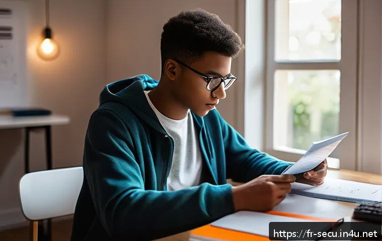 정보보안 실기 시험 합격률을 높이는 핵심 비법 - A modern study room scene featuring a focused young adult reviewing cybersecurity concepts using a l...