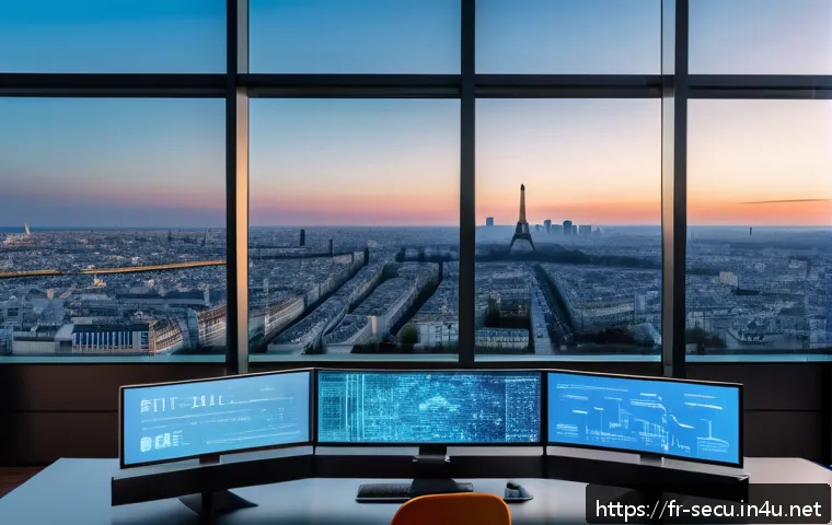 정보보안기사와 실무 암호화 기법의 연계성 - A futuristic digital workspace illustrating the core principles of modern cryptography: a sleek, hig...